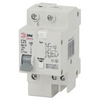 Выключатель автоматический дифференциального тока 2п (1P+N) C 20А 30мА тип AC SIMPLE-mod-30 Эра Б0039288