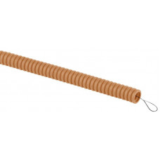 Труба гофрированная ПВХ легкая d16мм с протяжкой сосна (уп.25м) 