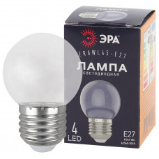 Лампа светодиодная ERAWL45-E27 P45 1Вт шар прозр. E27 4SMD для белт-лайт ЭРА Б0049572