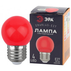 Лампа светодиодная ERARL45-E27 P45 1Вт шар красн. E27 4SMD для б