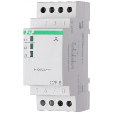 Реле контроля фаз CZF-B (3х400/230+N 8А 1перекл. IP20 монтаж на 