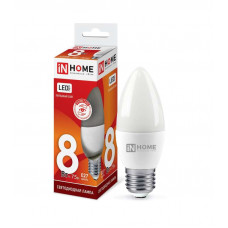 Лампа светодиодная LED-СВЕЧА-VC 8Вт свеча 230В E27 6500К 760лм IN HOME 4690612024820