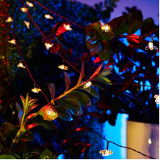 Светильник светодиодный Каскад Янтарные Пчелы 10м IP65 садовый с выносной солнечн. панелью 2м и аккумулятором тепл. бел. Lamper 602-252