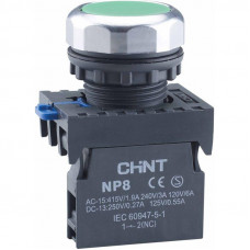 Кнопка управления NP8-10BN/3 без подсветки зел. 1НО IP65 (R) CHI