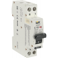 Выключатель автоматический дифференциального тока 2п C 16А 30мА тип AC АВДТ B06S 18мм ARMAT IEK AR-B06S-1N-C16C030