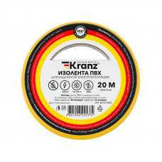 Изолента ПВХ 0.13х15мм 20м желт. (уп.10шт) Kranz KR-09-2602