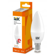 Лампа светодиодная ECO C35 7Вт свеча 3000К E14 230В IEK LLE-C35-