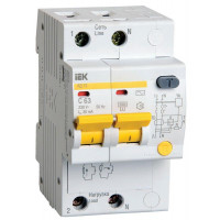 Выключатель автоматический дифференциального тока 2п C 63А 30мА тип AC 4.5кА АД-12 IEK MAD10-2-063-C-030