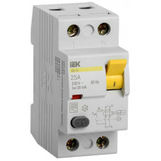 Выключатель дифференциального тока (УЗО) 2п 25А 30мА тип AC ВД1-