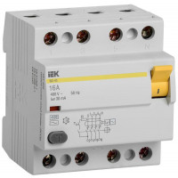 Выключатель дифференциального тока (УЗО) 4п 16А 30мА тип AC ВД1-63 IEK MDV10-4-016-030
