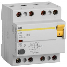 Выключатель дифференциального тока (УЗО) 4п 40А 300мА тип AC ВД1-63 IEK MDV10-4-040-300