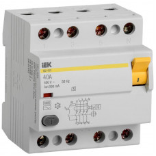 Выключатель дифференциального тока (УЗО) 4п 40А 300мА тип ACS ВД1-63S IEK MDV12-4-040-300