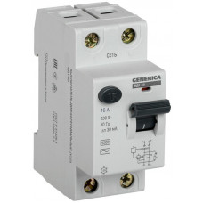 Выключатель дифференциального тока (УЗО) 2п 16А 30мА тип AC ВД1-