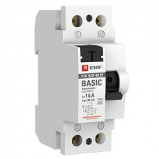 Выключатель дифференциального тока (УЗО) 2п 16А 30мА тип AC Basi